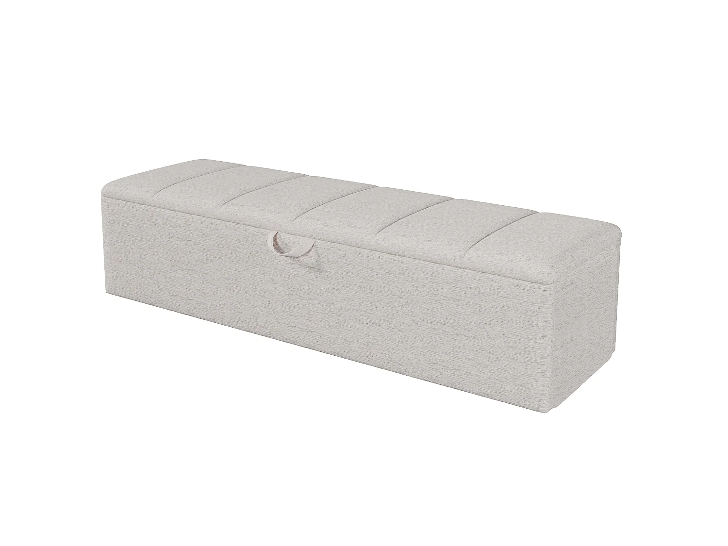 RBank opbergbank 113 x 32 x 36 cm - Mobiel - Met opbergruimte - Fluweelstof - wit