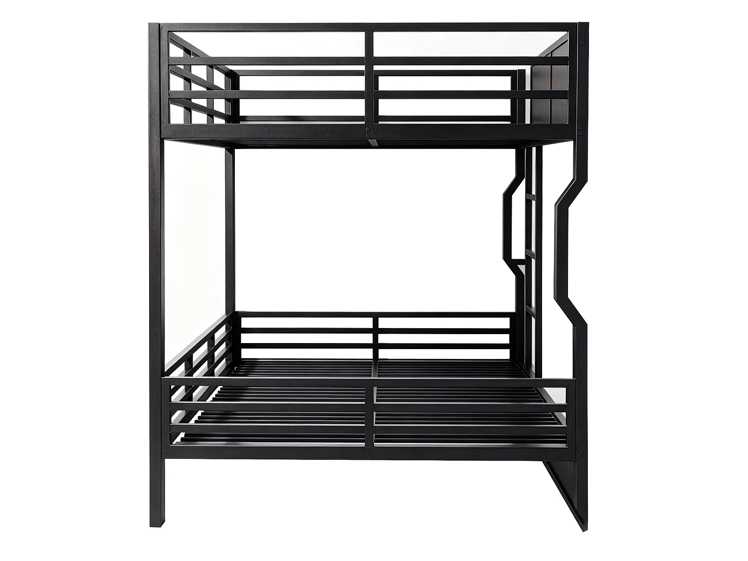 Hoogslaper 140 × 200 cm - met LED-verlichting - hoge zijhekken - zwart (matras niet inbegrepen)