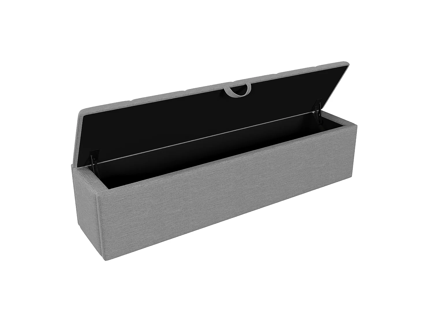 Opbergbank 113 x 32 x 36 cm - Mobiel - Met opbergruimte - Veloursstof - Grijs