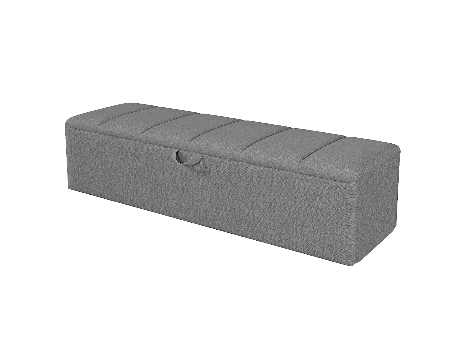 Opbergbank 113 x 32 x 36 cm - Mobiel - Met opbergruimte - Veloursstof - Grijs