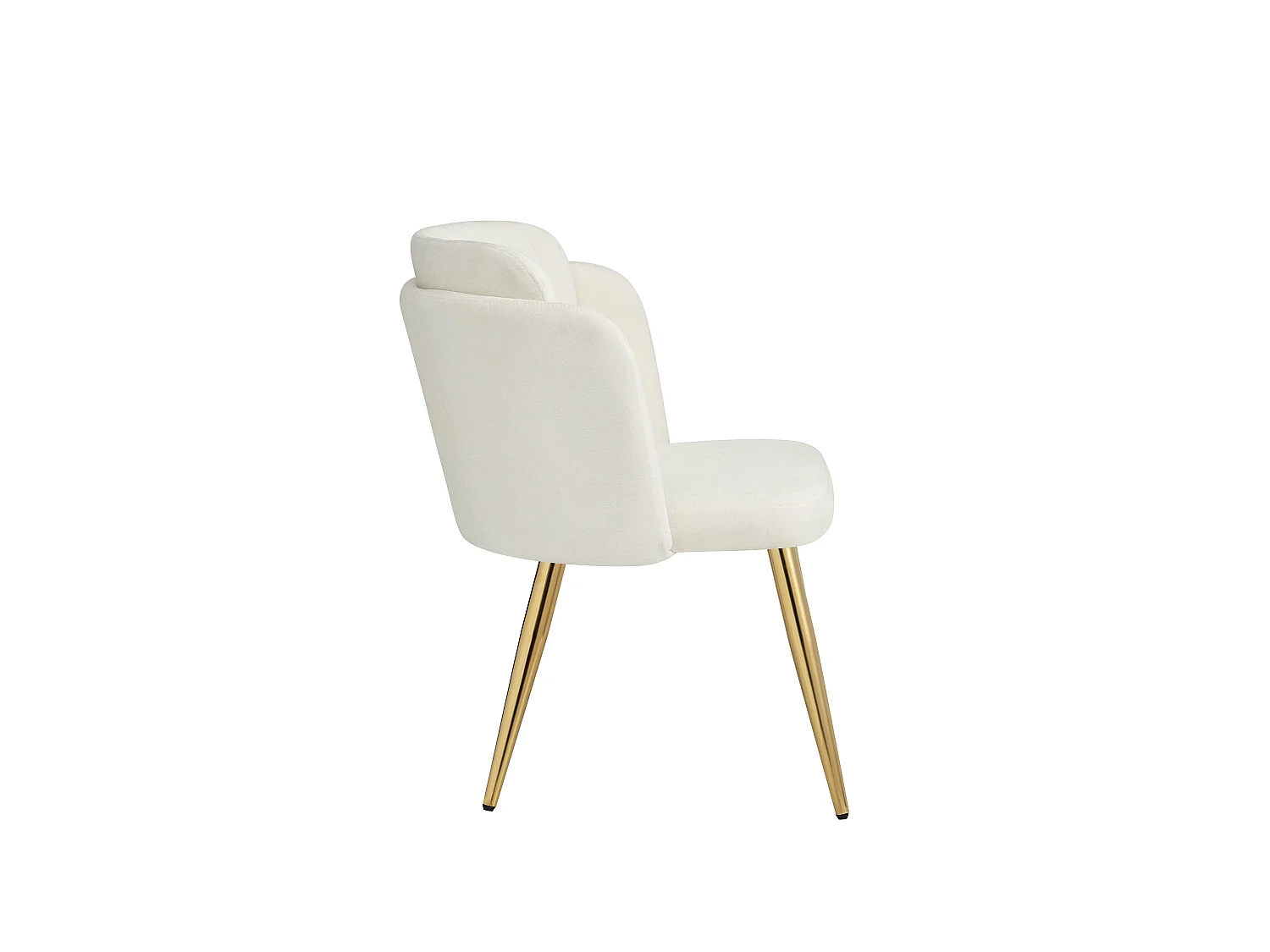 Lot de 2 Chaises de Salle à Manger Modernes 58.5x62x78cm - chaise rembourrée - pieds de chaise réglables en hauteur - Blanc et Doré