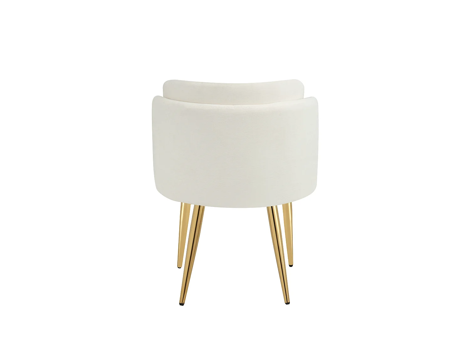 Lot de 2 Chaises de Salle à Manger Modernes 58.5x62x78cm - chaise rembourrée - pieds de chaise réglables en hauteur - Blanc et Doré