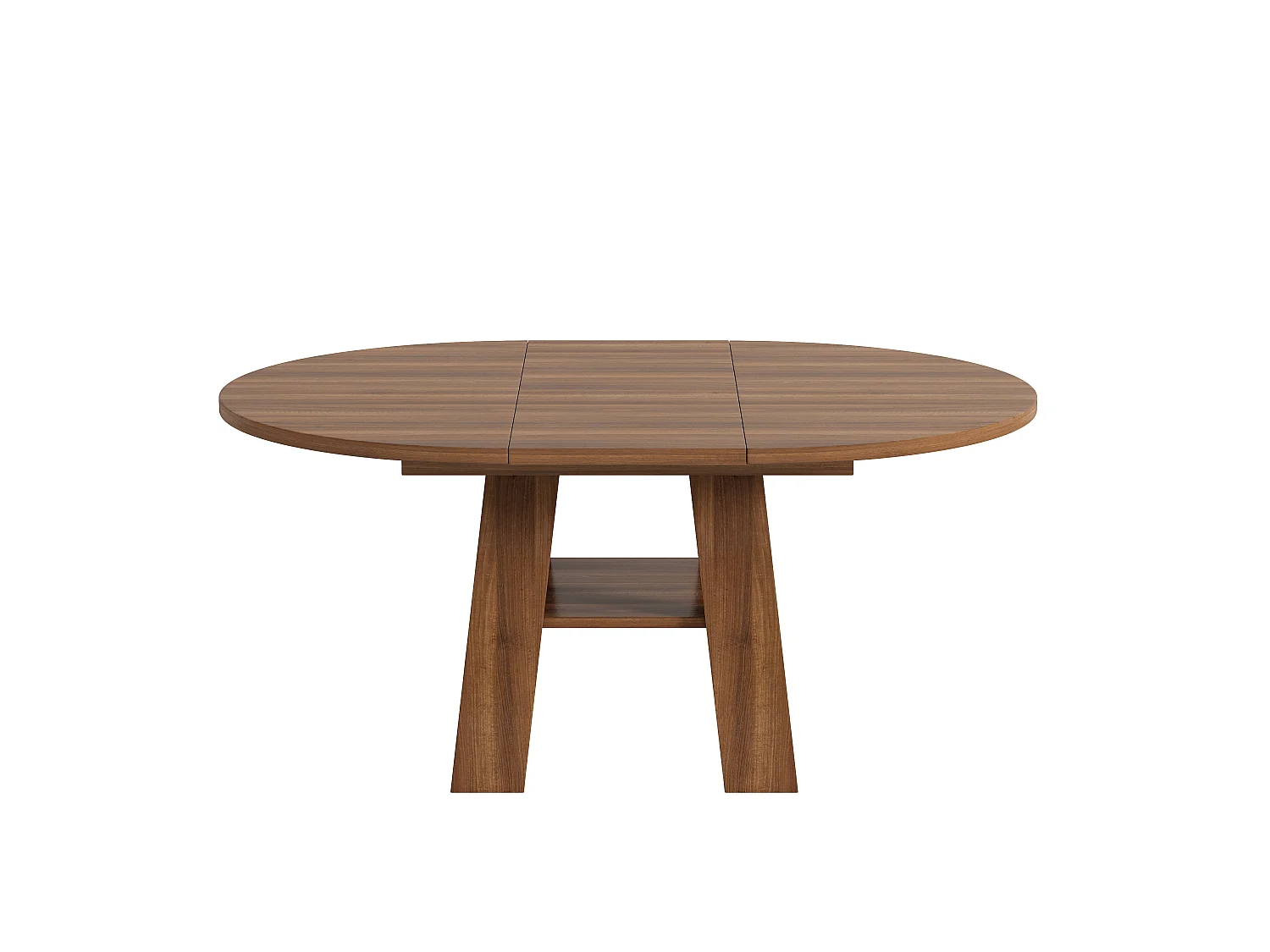 Mesa de comedor extensible 110/150x110 cm - Ideal para 4 a 6 personas - Mesa redonda - con almacenamiento y estantes - Marrón