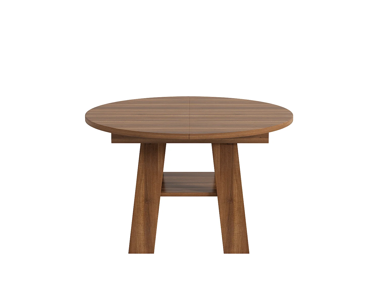 Mesa de comedor extensible 110/150x110 cm - Ideal para 4 a 6 personas - Mesa redonda - con almacenamiento y estantes - Marrón
