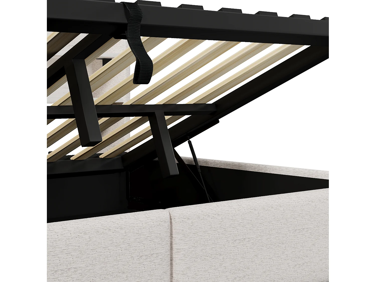 Canapébed met opbergruimte 140 x 200 cm - met elektrisch stopcontact - met USB-poort + LED-lichtstrip - fluweelstof - wit (matras niet inbegrepen)