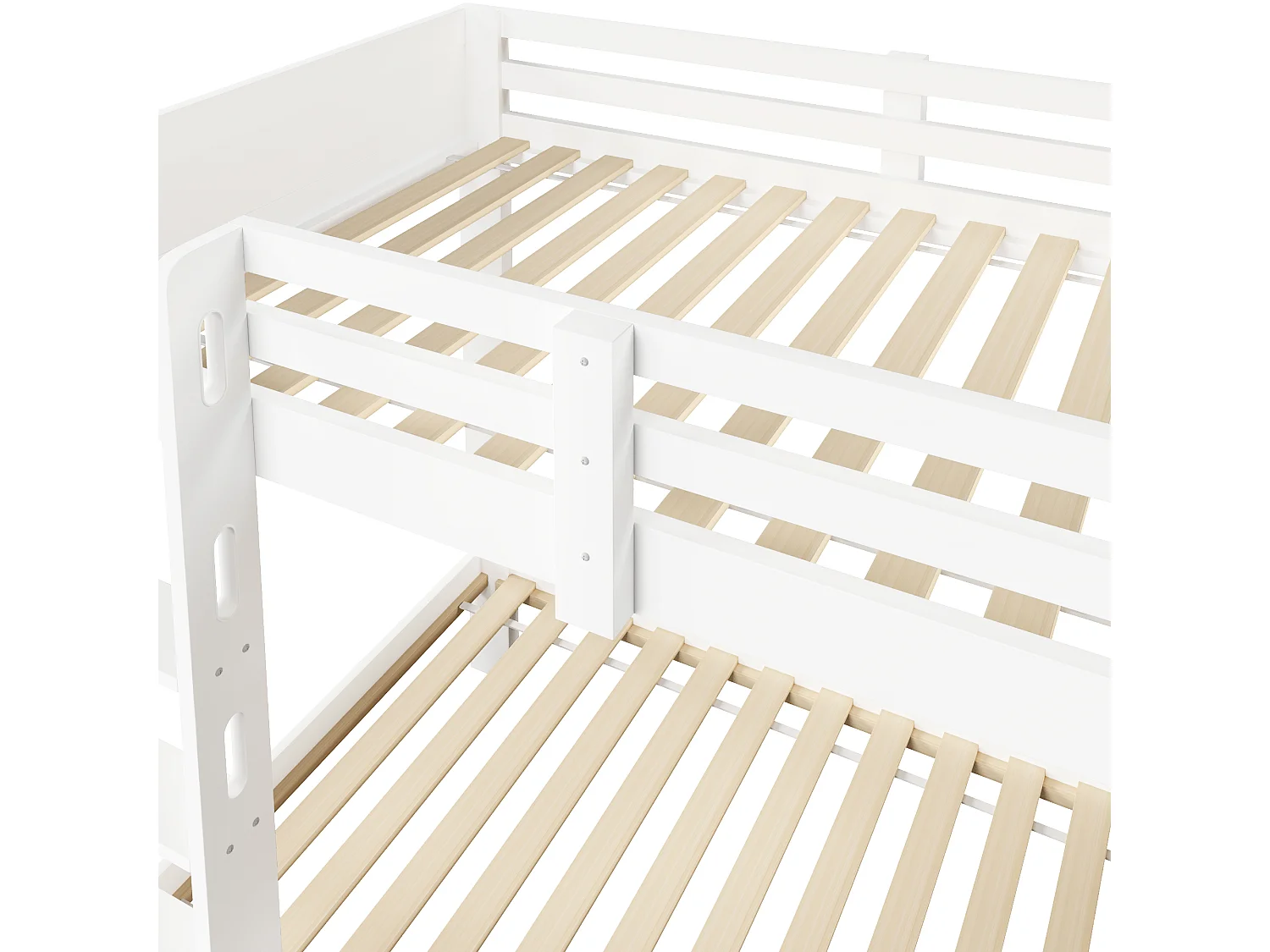 Lit superposé 90 x 200 cm - avec table - avec prise électrique - avec lumière LED - blanc (matelas non inclus)