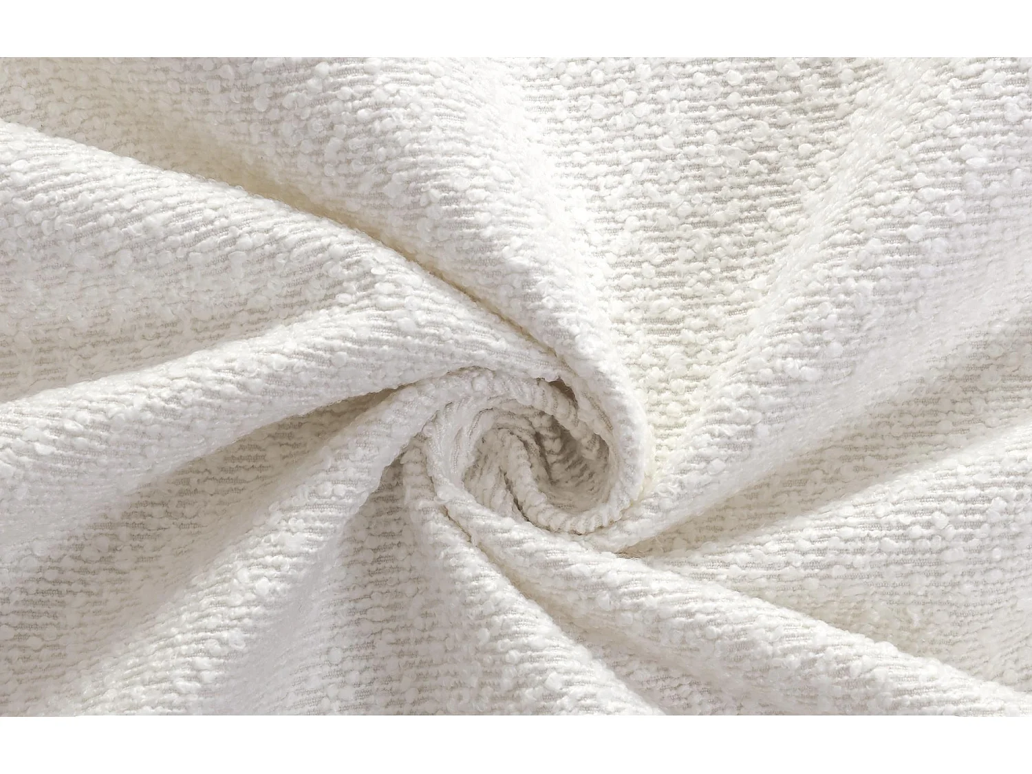 Lit coffre rembourré 140x200cm - Tête de lit rembourrée - Rangement sous le lit - Sommier à lattes - Tissu bouclé - Blanc (sans matelas)