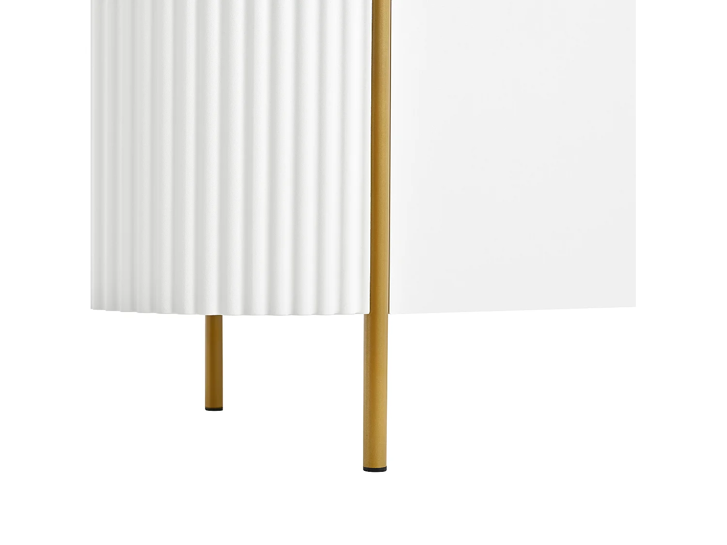 Moderne TV-møbel 180 x 38 x 46 cm - Med 6 døre - Ben i jern - Afrundede kanter - Kabelstyring - MDF - Hvid