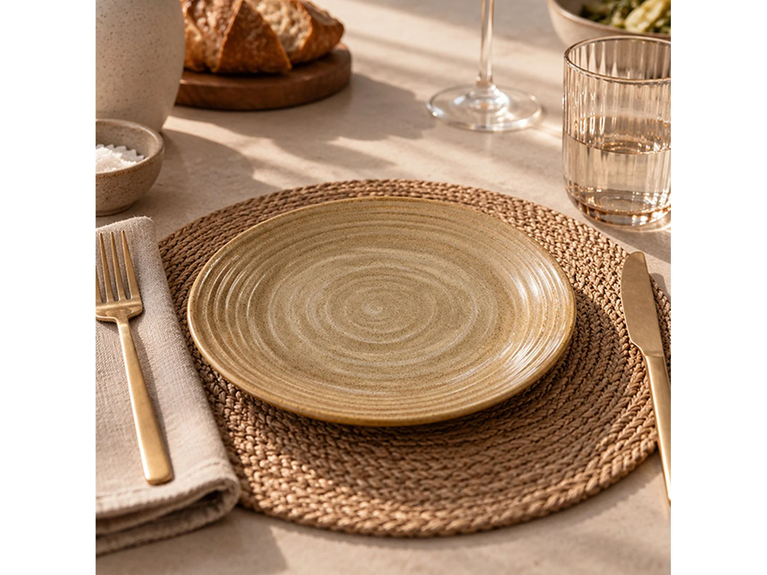 Novastyl - Lot De 6 Assiettes A Dessert Turbolino 21cm En Gres Caramel