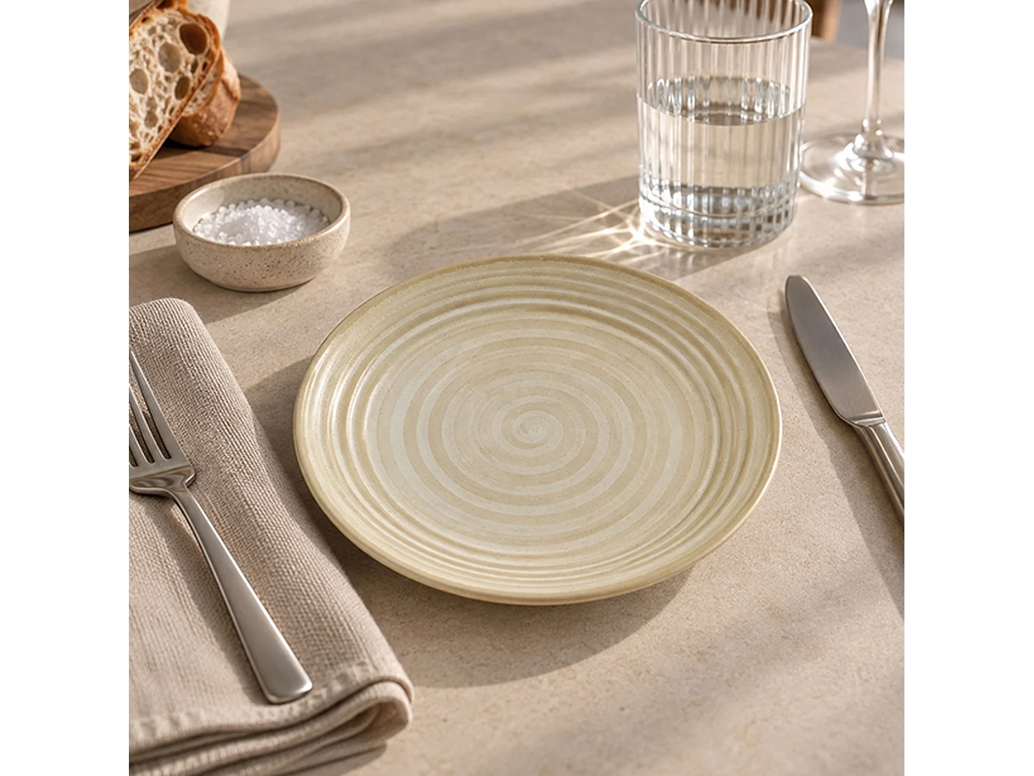Novastyl - Lot De 6 Assiettes à Dessert Turbolino 21cm En Gres Jaune