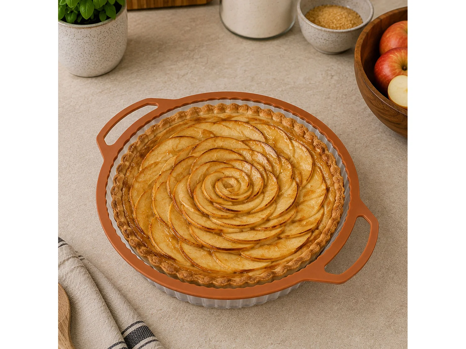Menastyl - Moule à Tarte Mady 26cm En Silicone Et Acier Carbone