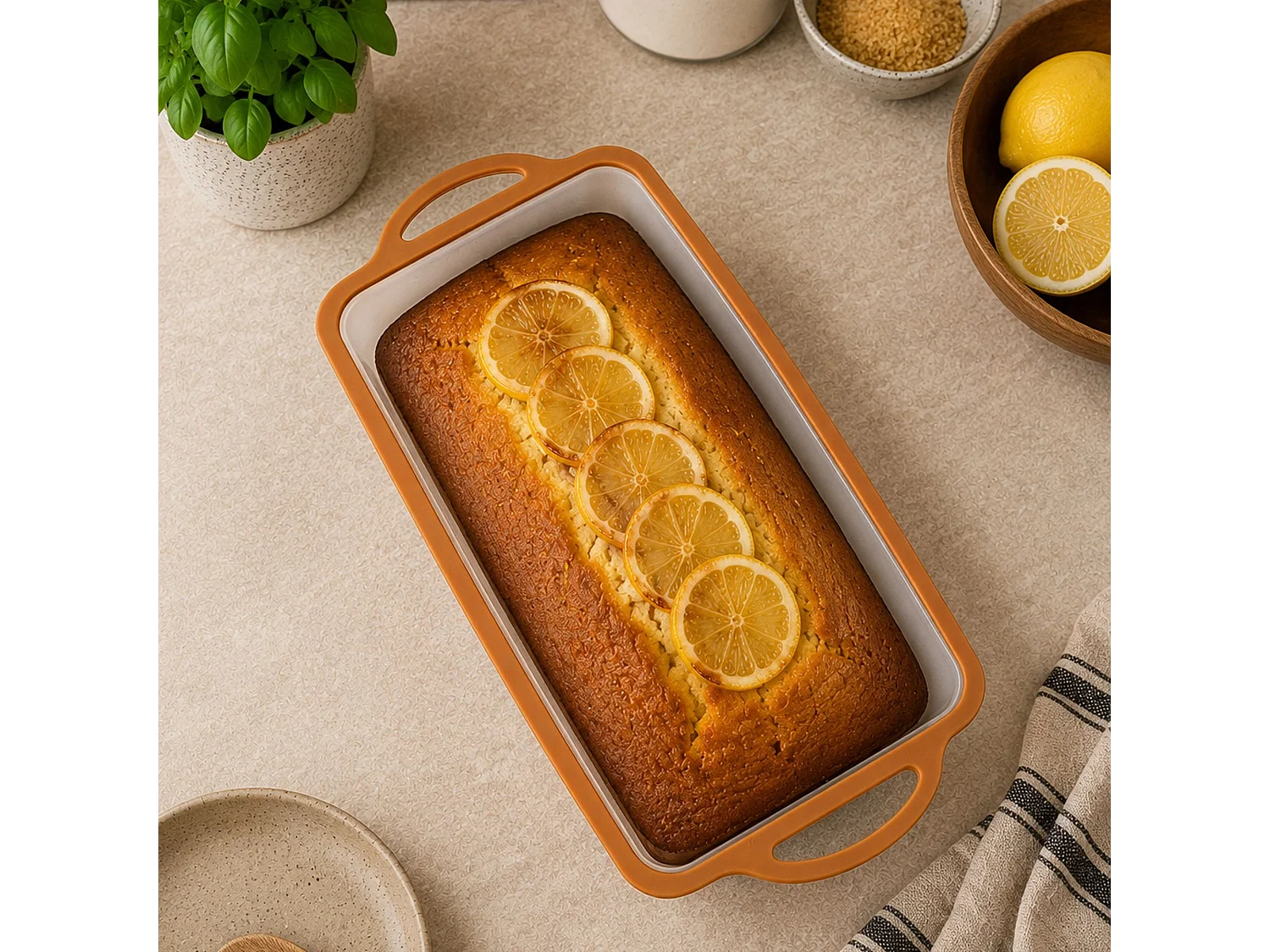 Menastyl - Moule à Gateau Mady 31.5x14cm En Silicone Et Acier Carbone