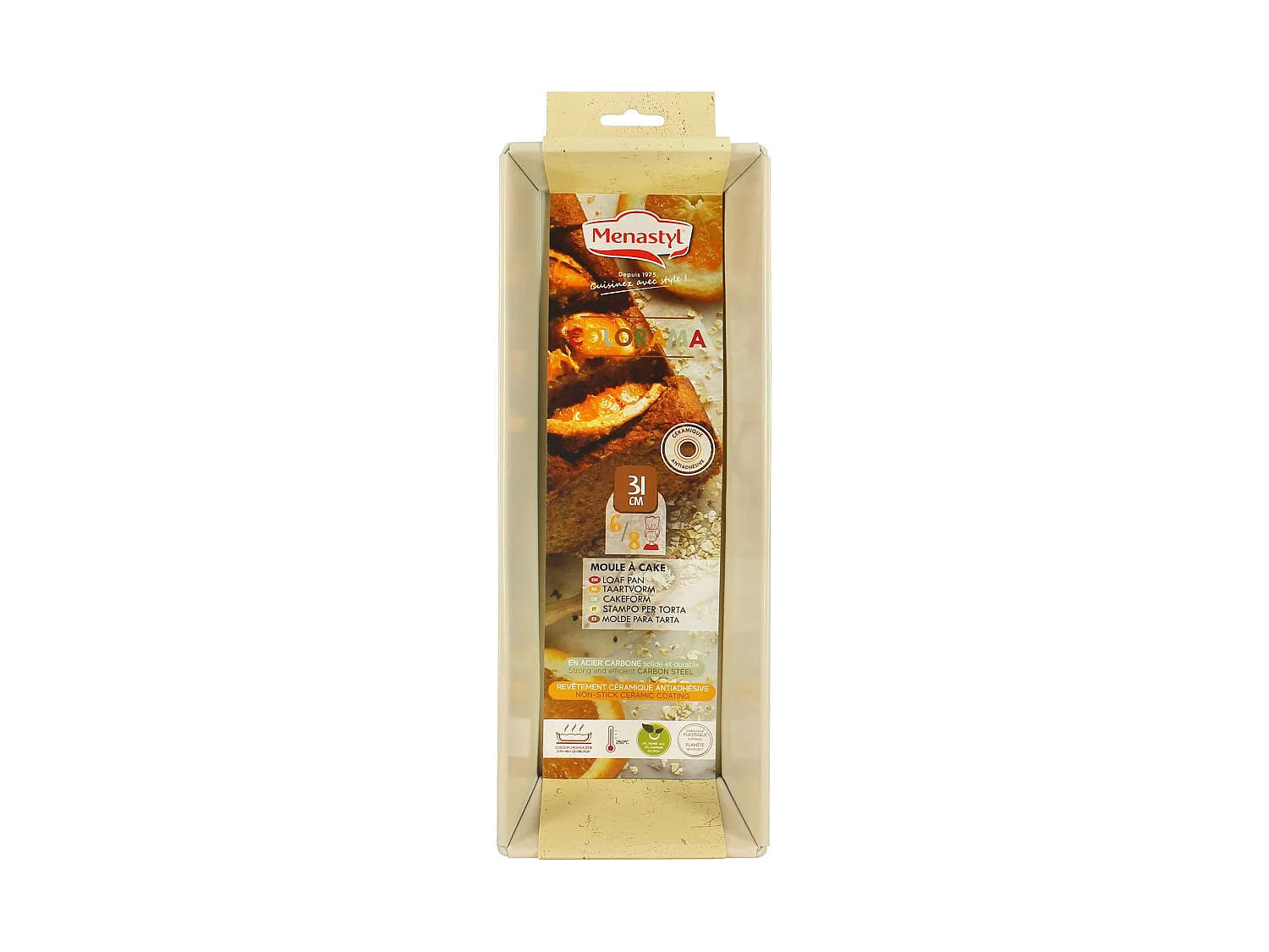 Menastyl - Moule à Cake Colorama 30.5x11.5cm En Acier Carbone Creme