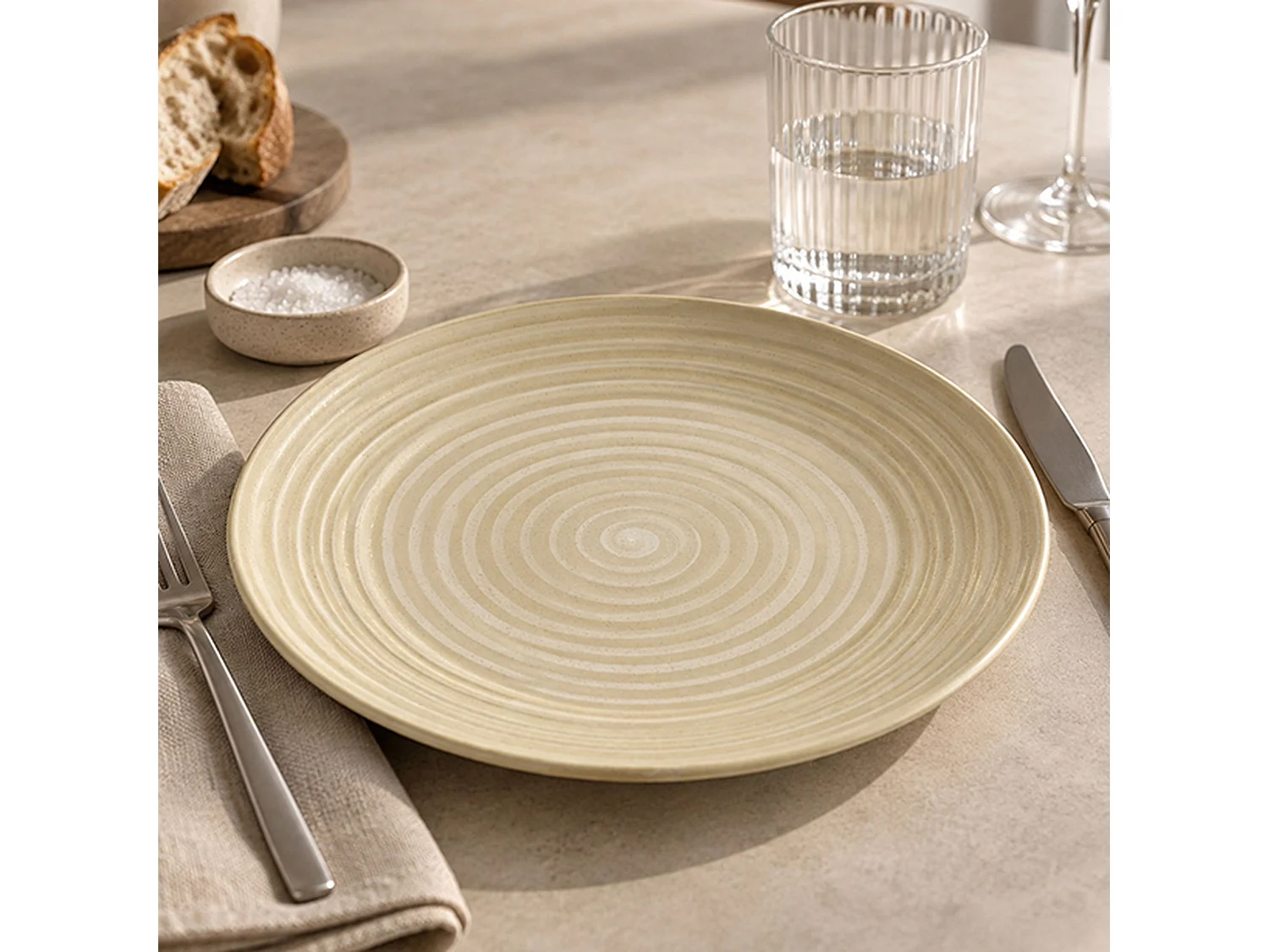Novastyl - Lot De 6 Assiettes Plates Turbolino 27cm En Grès Jaune