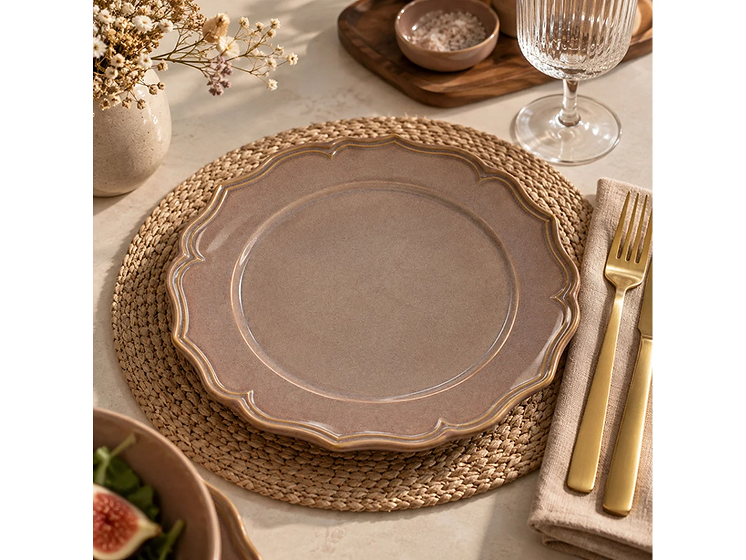 Novastyl - Lot De 6 Assiettes Plates Signature 26.5cm En Grès Violet