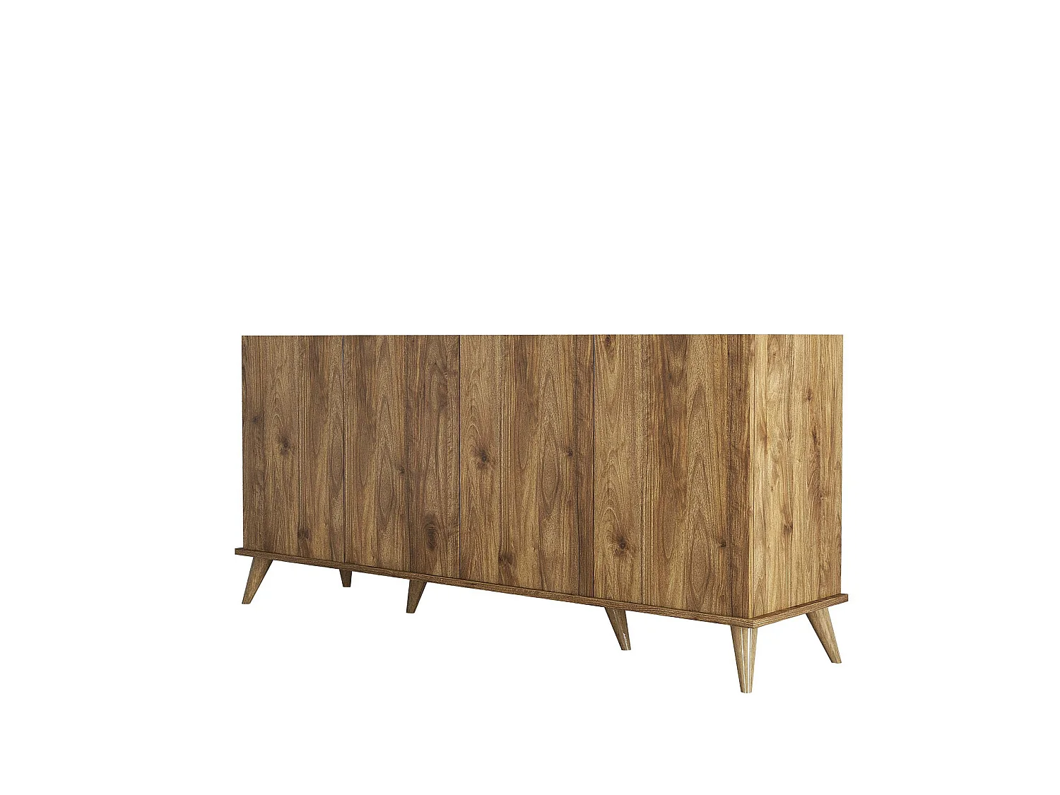 Elegant Trä Sideboard - 180 x 45 x 80 cm - Brun, 4 Dörrar