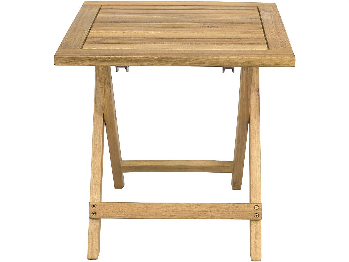 Tavolino da giardino pieghevole in legno "Portimao" - 40 x 40 x 40 cm - Marrone