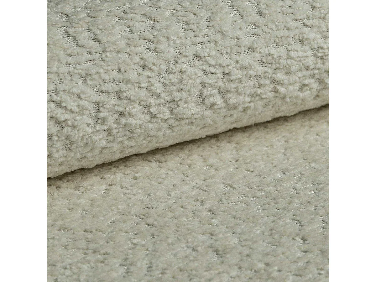 Gestoffeerd bed 140x200 cm in bouclé stof, opbergruimte, metalen bedframe, modern design, Crème