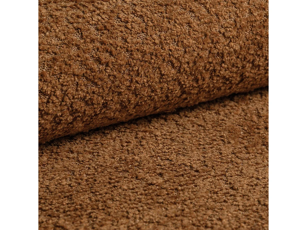 Gestoffeerd bed 160x200 cm in bouclé stof, opbergruimte, metalen bedframe, modern design, Oranje