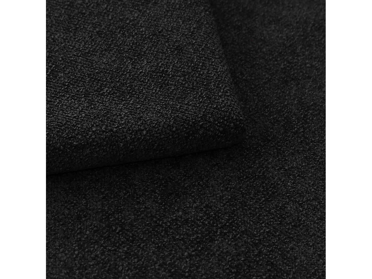 Lit rembourré 200x200 cm Safron avec LED, coffre de rangement et sommier métallique, lit double, tissu chenille, Noir