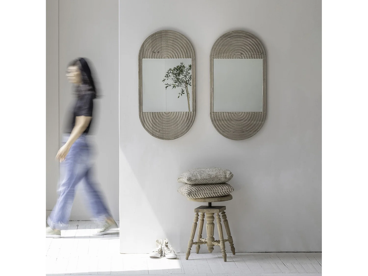 Now's Home - Miroir En Pin Recyclé 47x5xh91cm Kristen