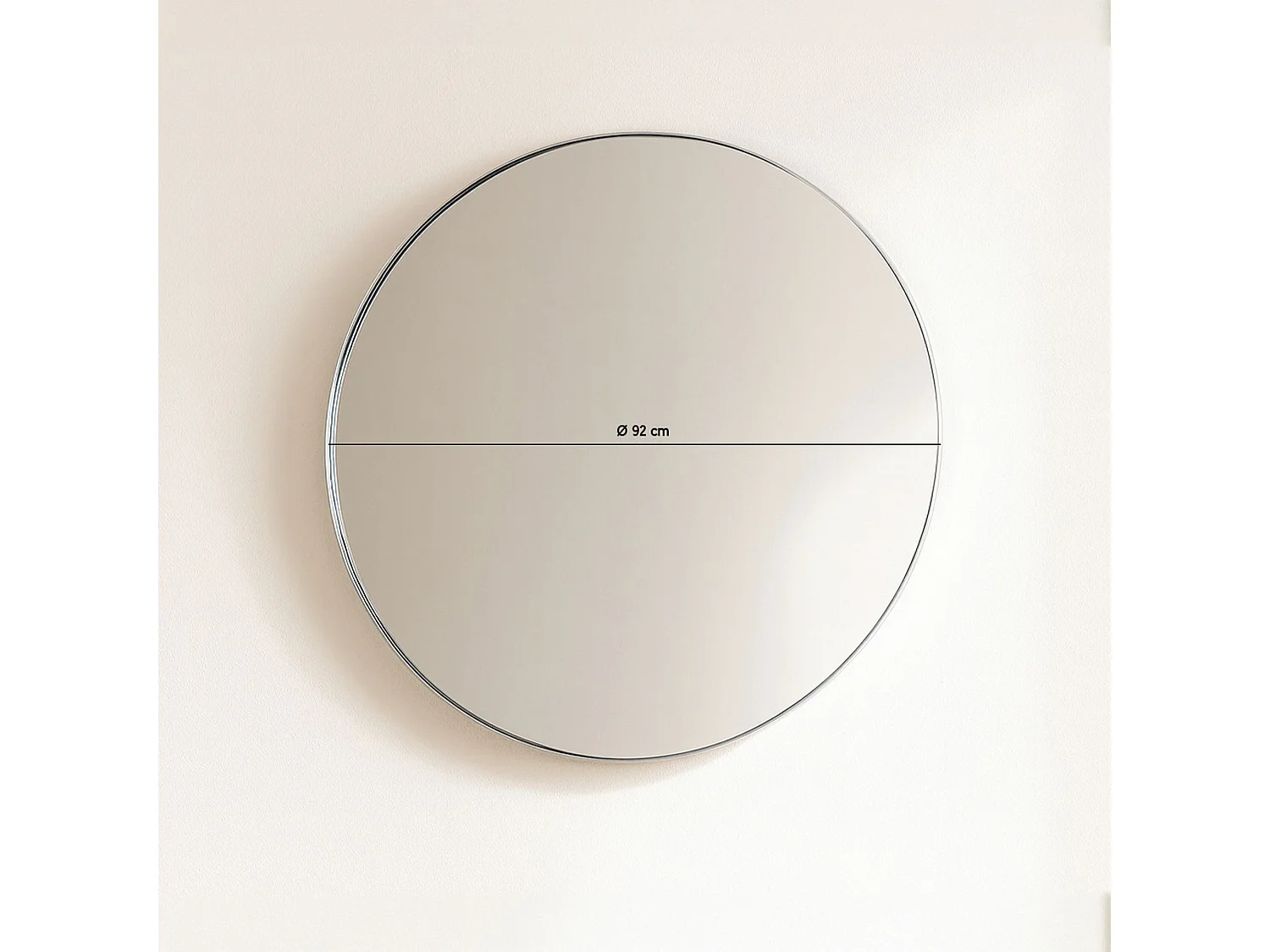 Now's Home - Miroir Rond Loft Contour Etain Noir   ø92cm