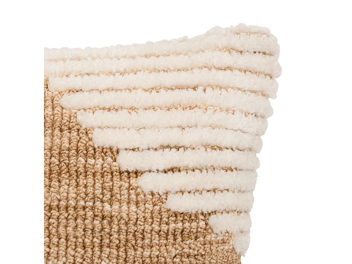 Coussin Déco en Relief "Loomia" 40x40cm Beige Lin