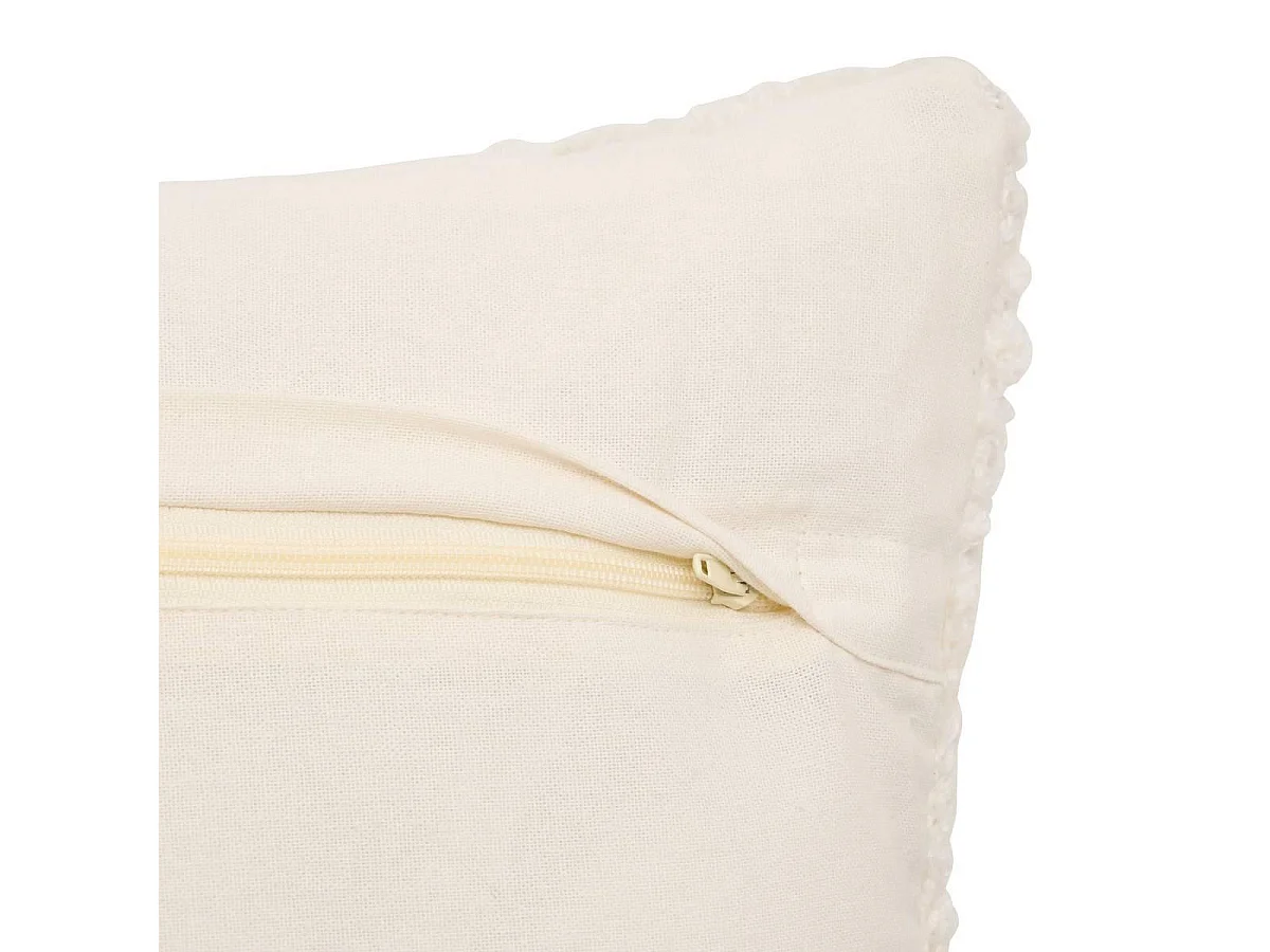 Coussin Déco en Relief "Loomia" 40x40cm Beige Lin
