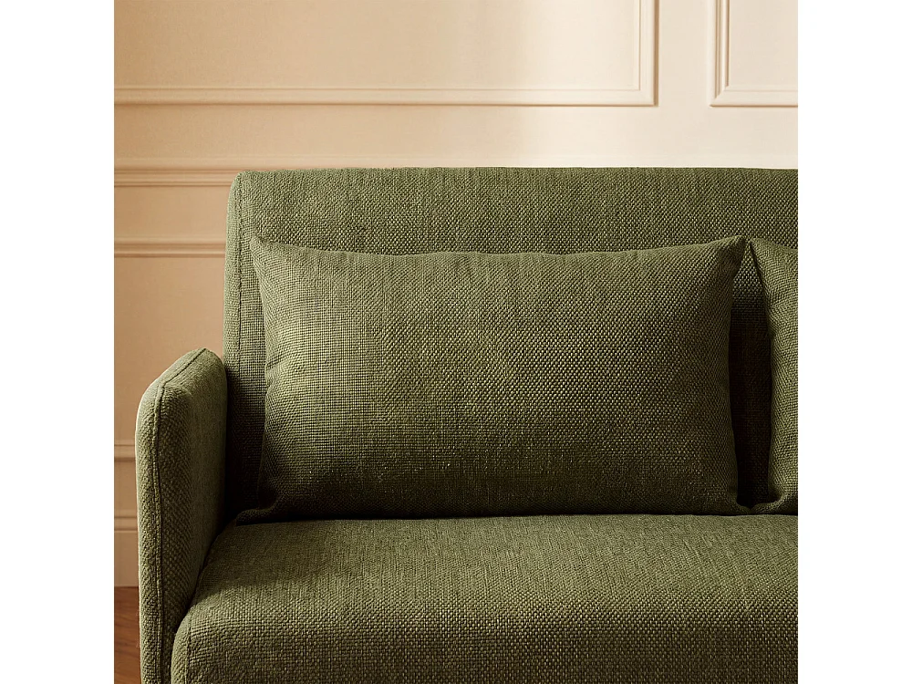Belushi - Canapé convertible 2 places en tissu L120cm - Vert