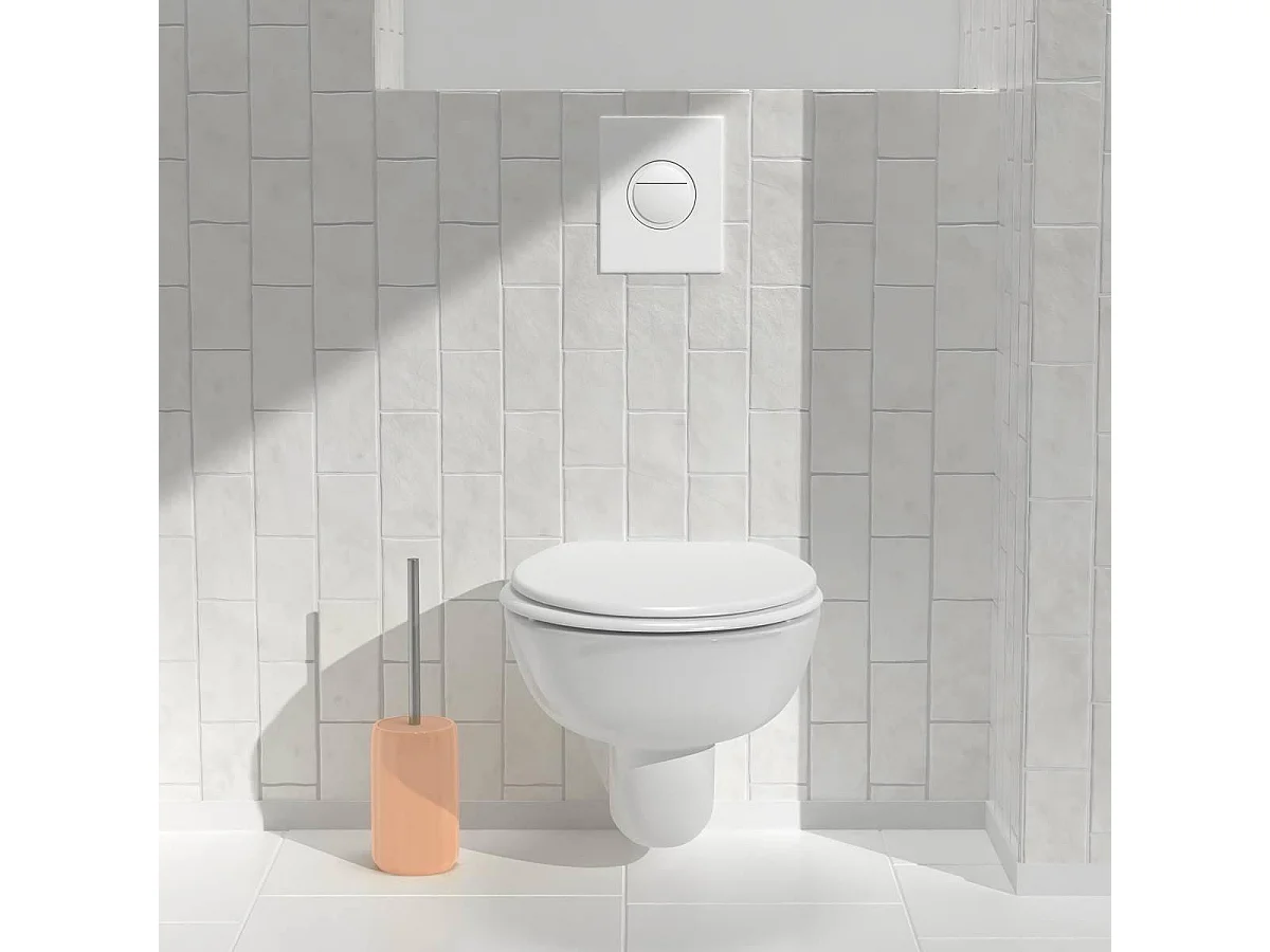 Brosse WC en Grès "Suny Colorama" 40cm Rose Blush