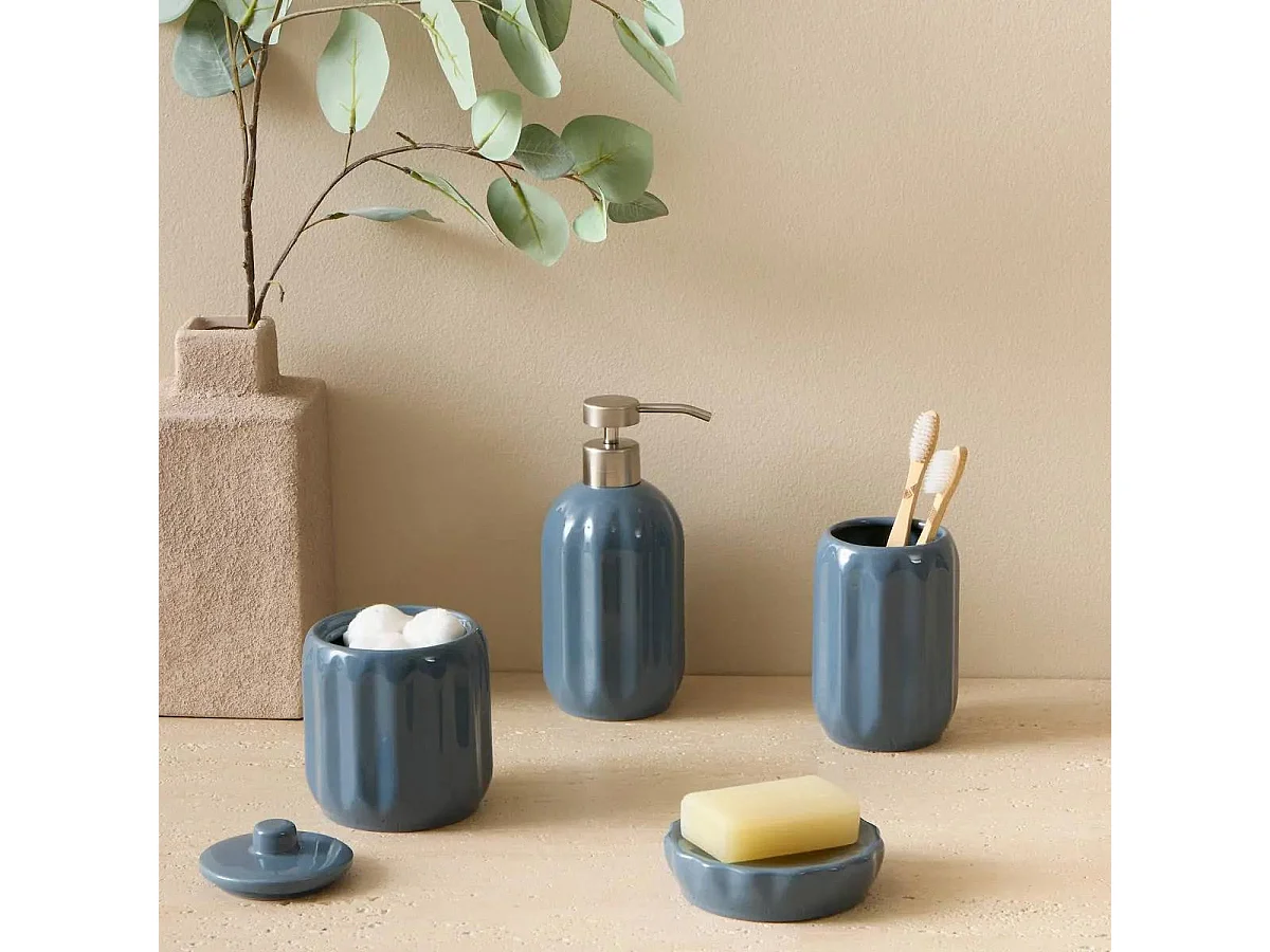 Porte Savon en Grès "Suny Colorama" 11cm Bleu