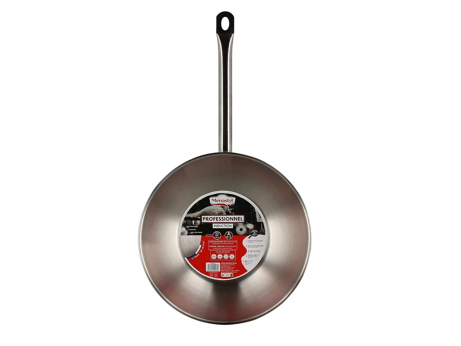 Menastyl - Wok Professionnel 30cm En Acier Inoxydable