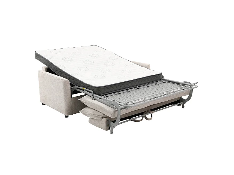 Canapé convertible 3pl système Rapido tissu doux beige – ELLIS
