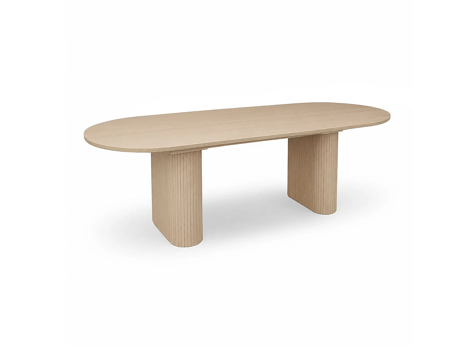 Now's Home - Table Ovale Extensible Effet Bois Naturel 180-230x90x75cm Nocera