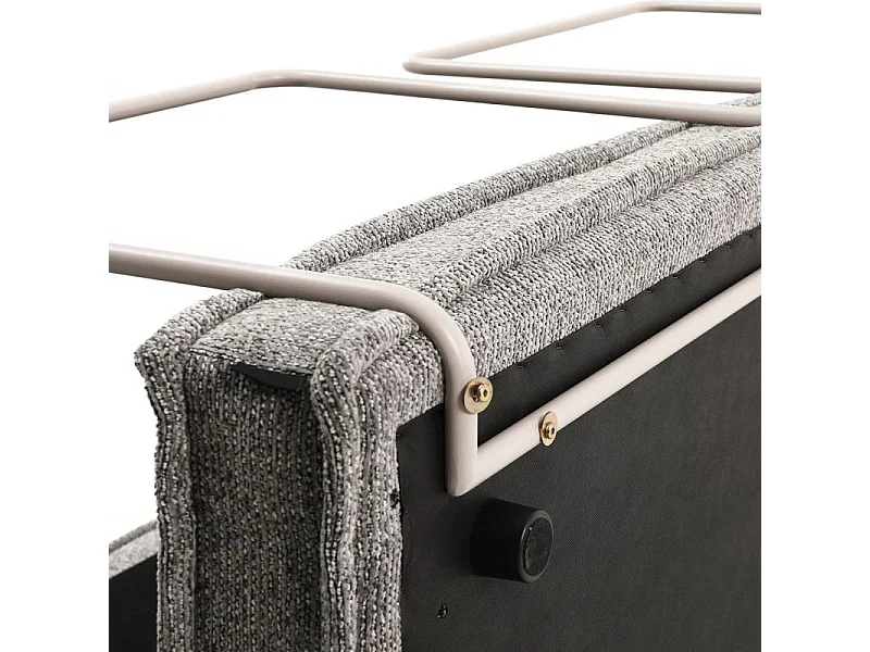 Canapé style futon 2 étages 3pl convertible tissu doux gris – ANNIE