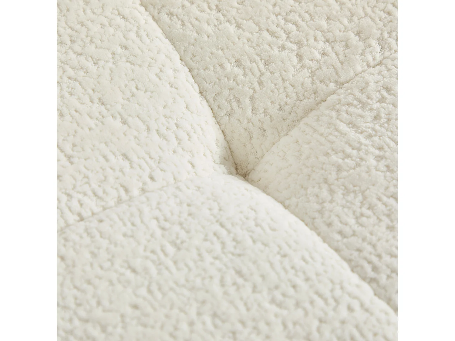 Canapé modulable 3 places en chenille beige bouclette texturée