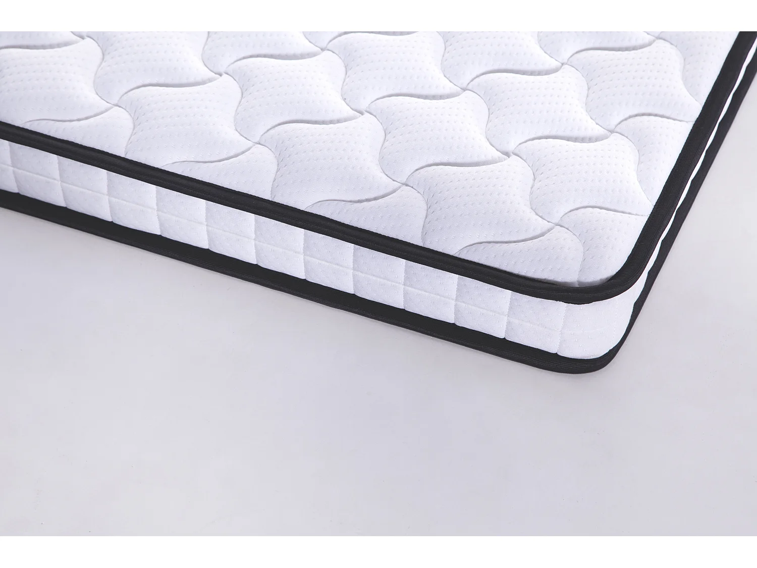 Matelas à ressorts 90 x 200 cm – Surmatelas ergonomique 10 cm blanc – Confort haute résilience – Emballé sous vide
