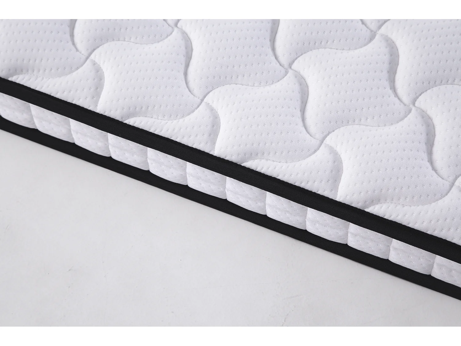 Matelas à ressorts 90 x 200 cm – Surmatelas ergonomique 10 cm blanc – Confort haute résilience – Emballé sous vide