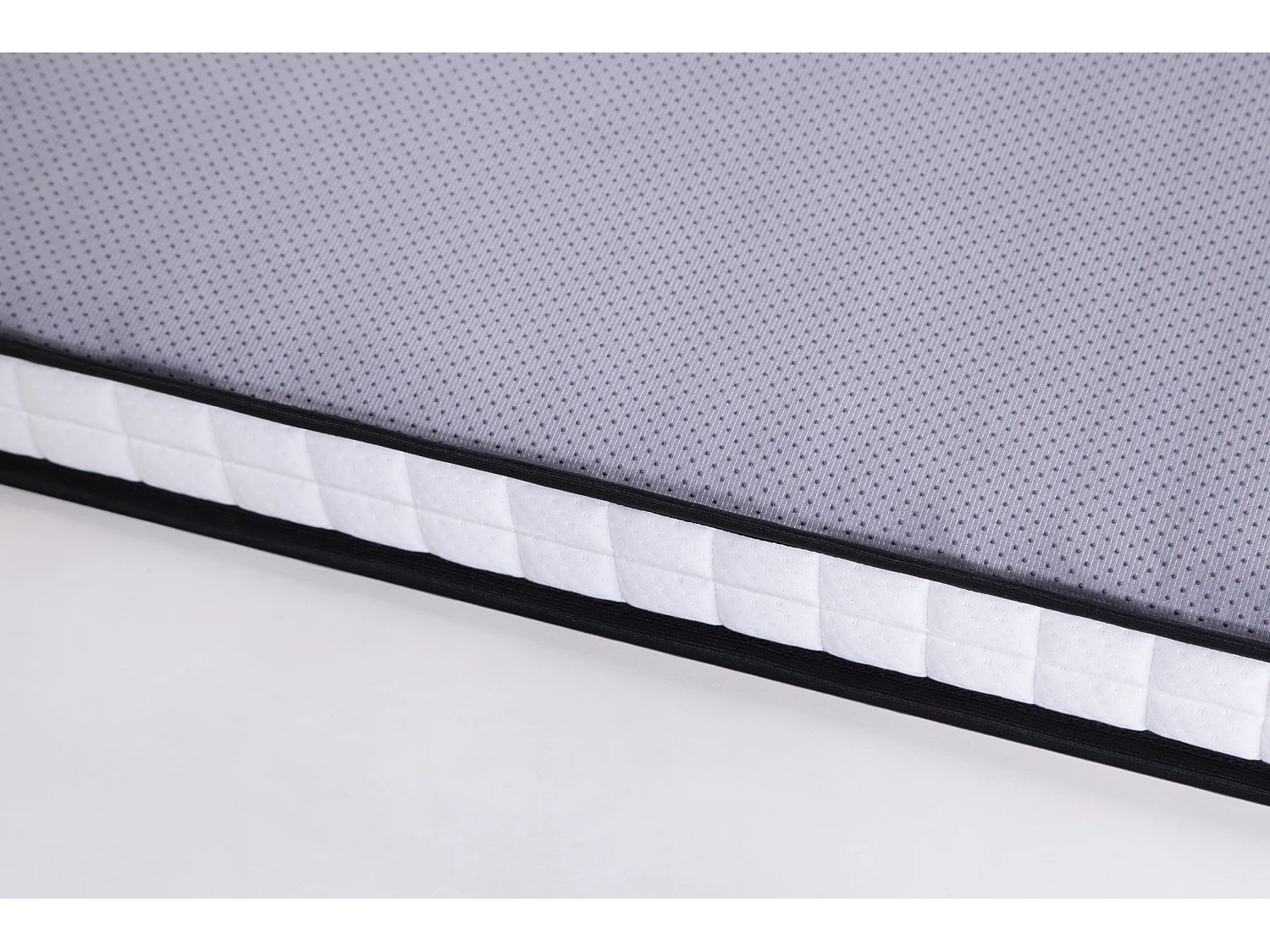 Matelas à ressorts 90 x 200 cm – Surmatelas ergonomique 10 cm blanc – Confort haute résilience – Emballé sous vide