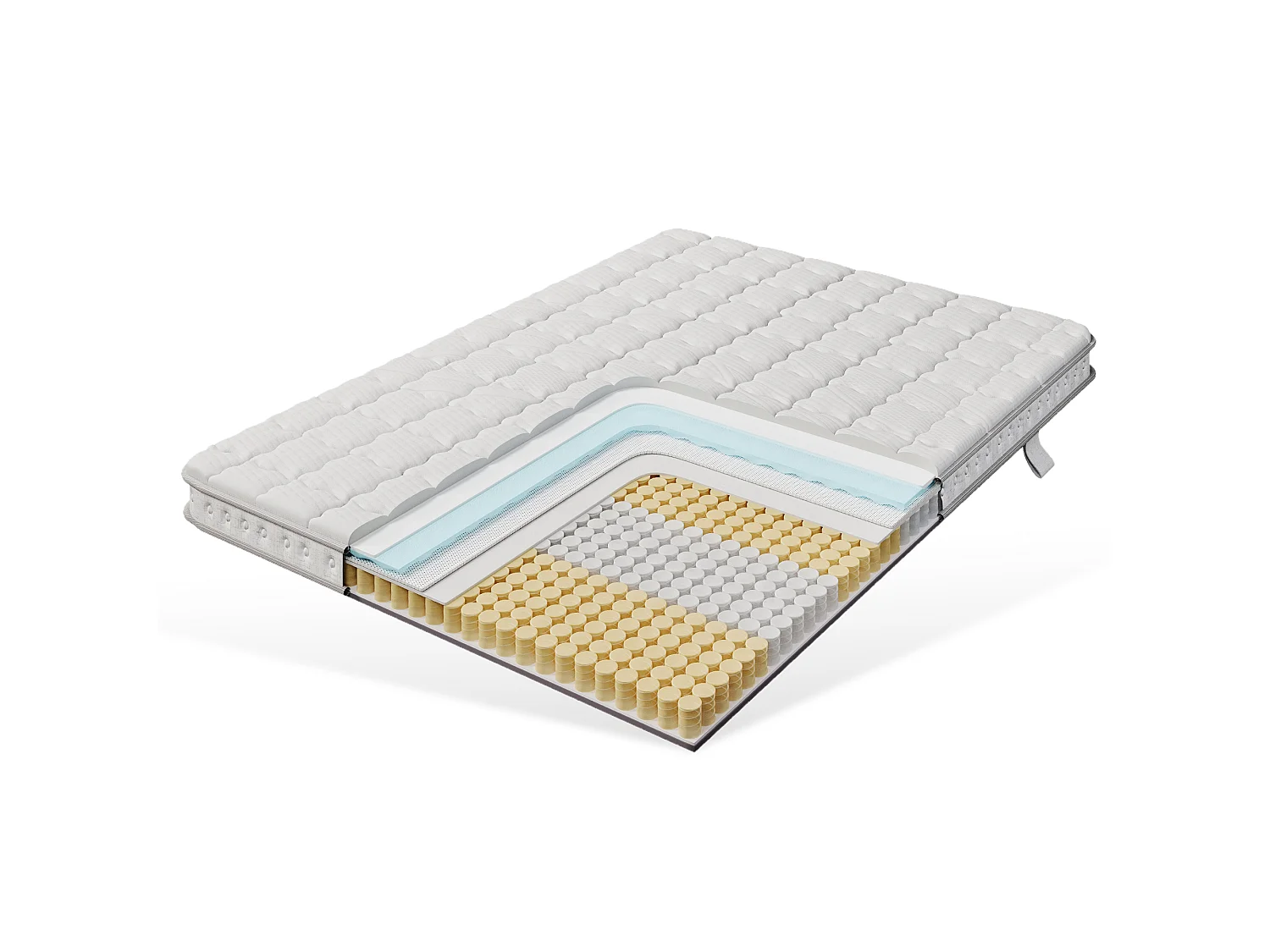140 x 200 cm pocketmadras med 7 H3-zoner, ergonomisk koldskum, anti-mide, åndbar, OEKO-TEX