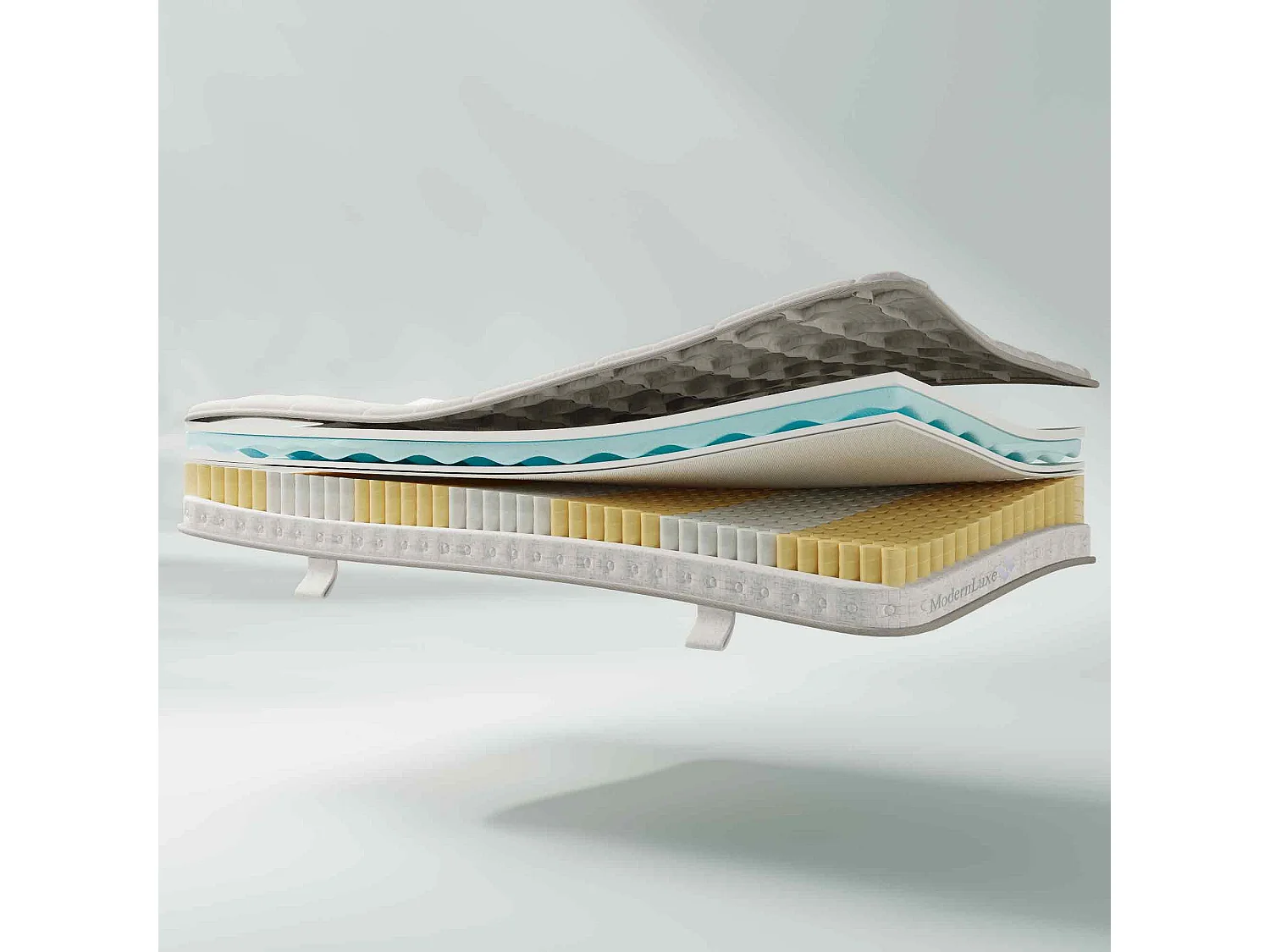 90 x 190 cm pocketmadras med 7 H3-zoner, ergonomisk koldskum, anti-mide, åndbar, OEKO-TEX