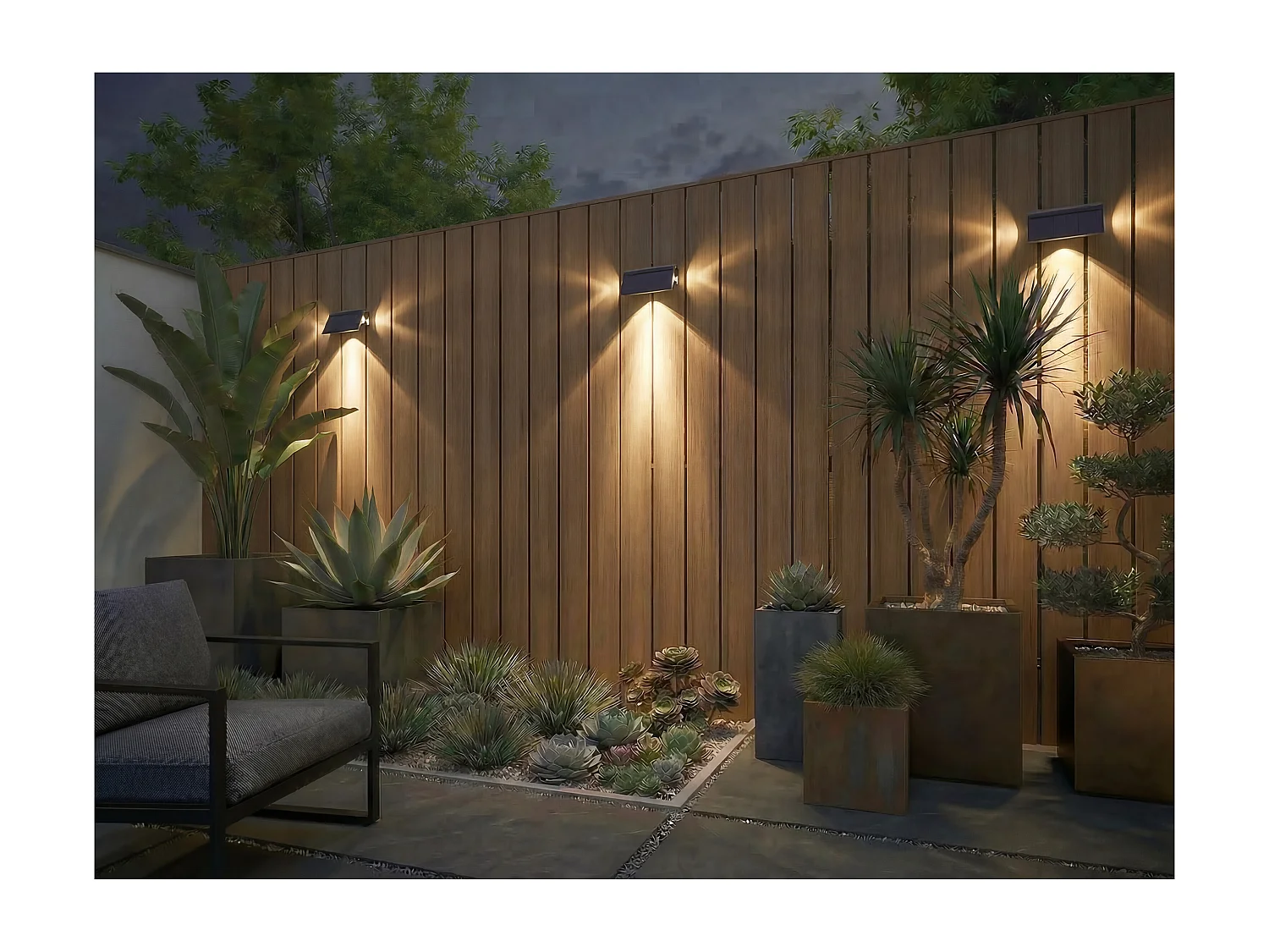 Lot de 2 appliques murales solaires - 40 lumens - WONDER