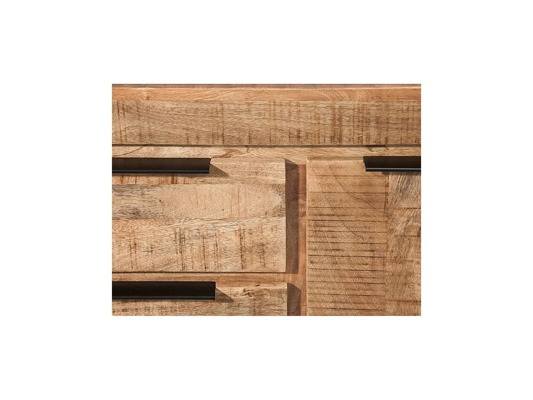 Buffet LODEN 174 cm en madera maciza de mango – 2 puertas, 3 cajones y numerosos almacenamientos
