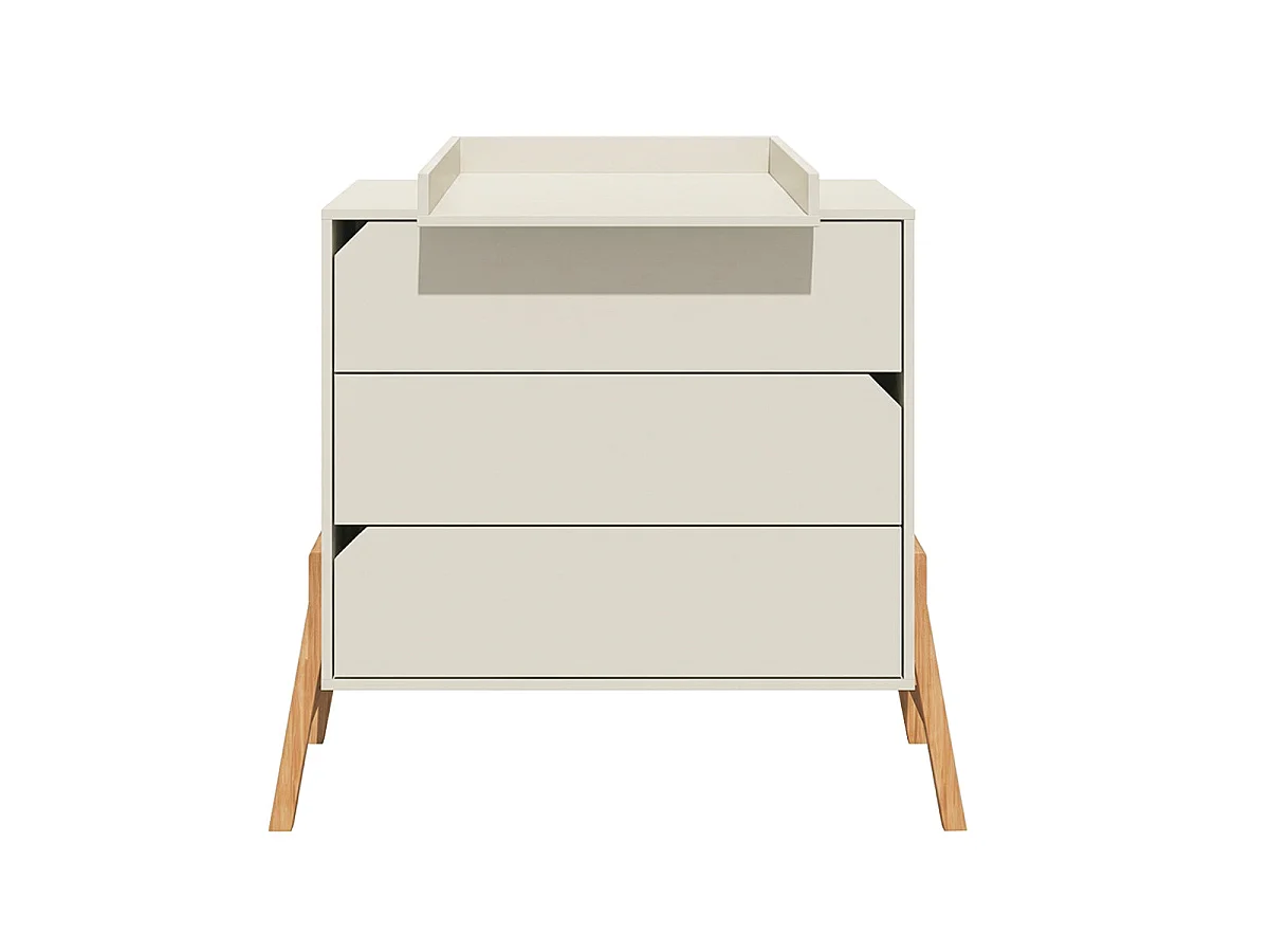 Chambre complète lit évolutif 70x140 commode à langer et armoire 2 portes Bellamy Lotta Cachemire