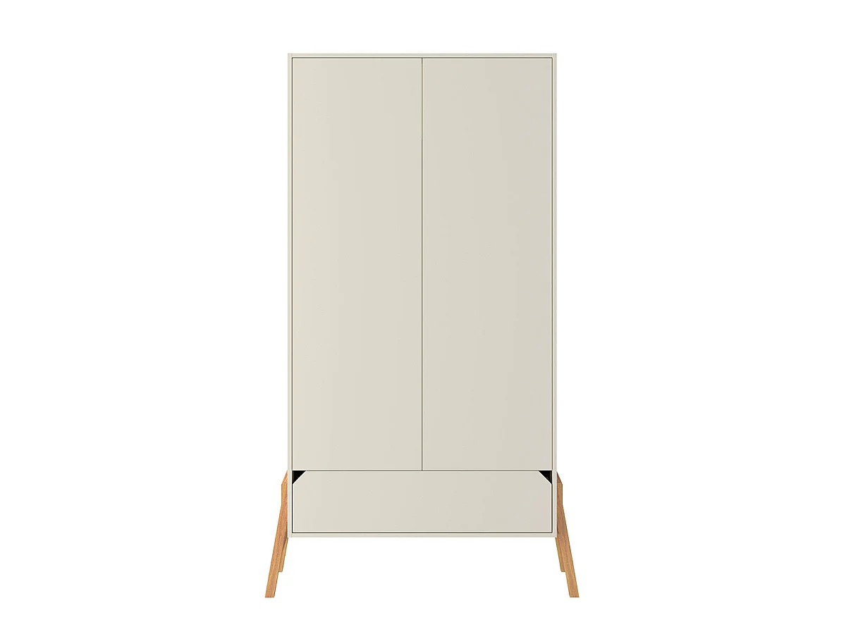 Chambre complète lit évolutif 70x140 commode à langer et armoire 2 portes Bellamy Lotta Cachemire