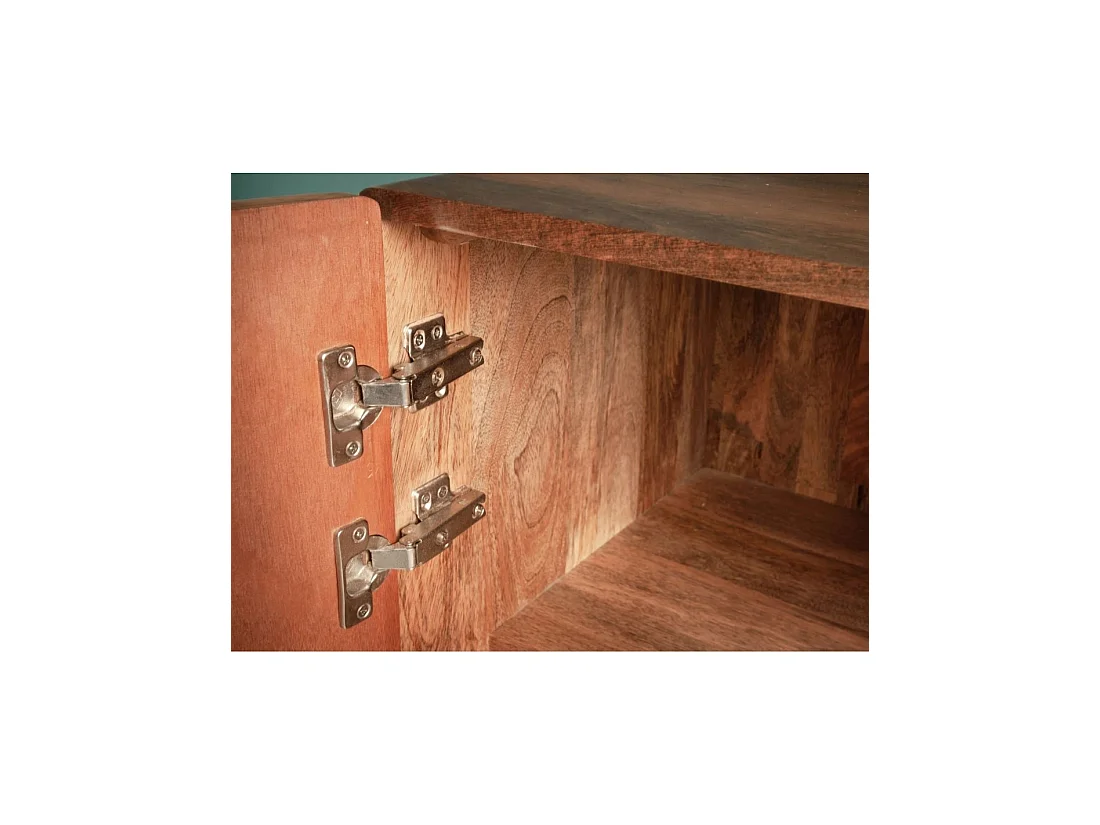 Buffet AZRA 160 cm en bois de manguier – 3 portes aux motifs géométriques