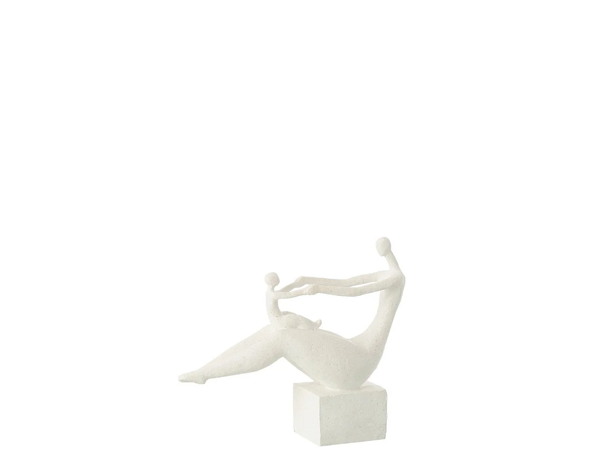 Statuette Maman Avec Enfant "Moderne" 29cm Blanc