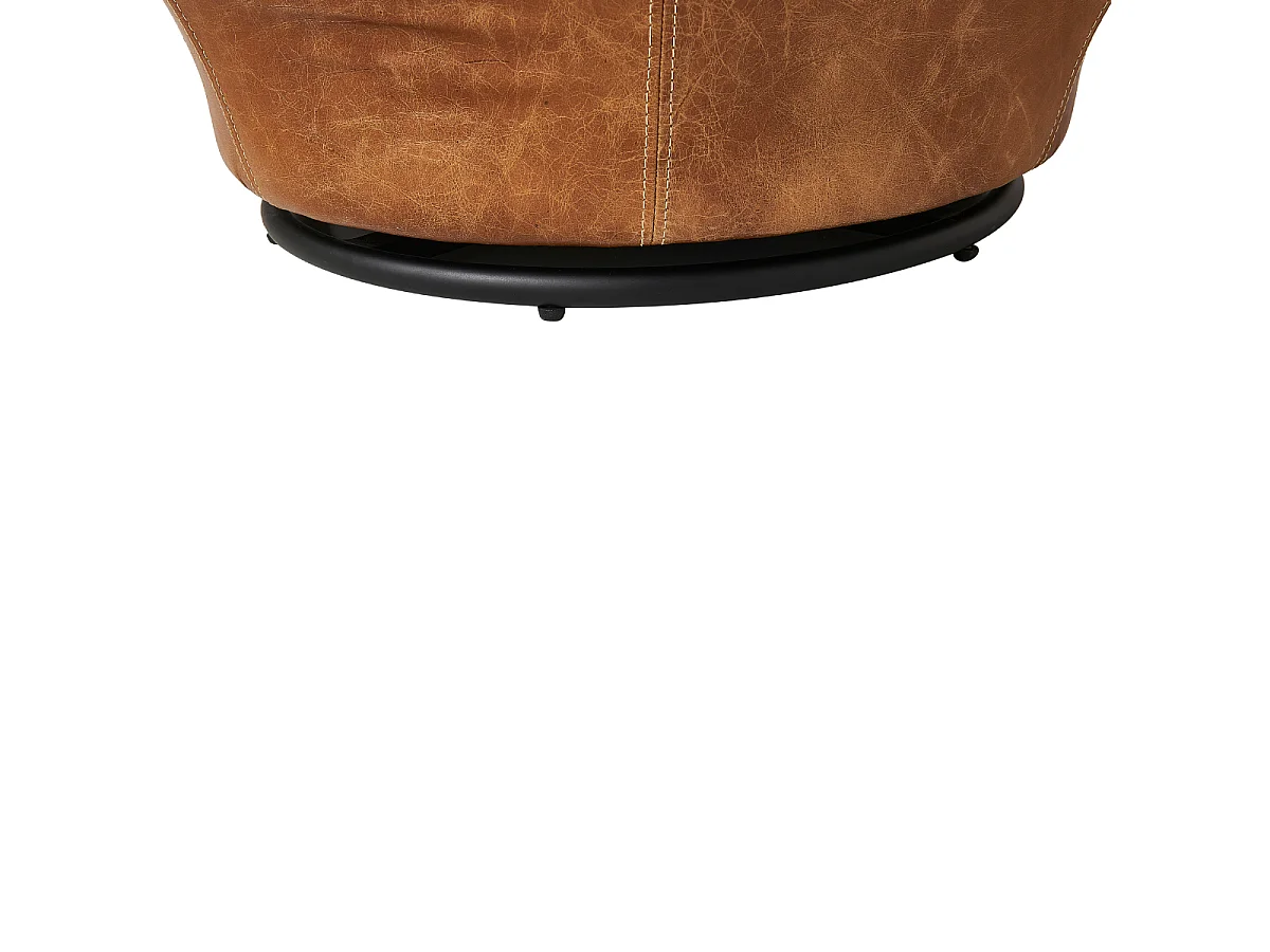 Draaibare leren fauteuil L86 cm - ACHILLE