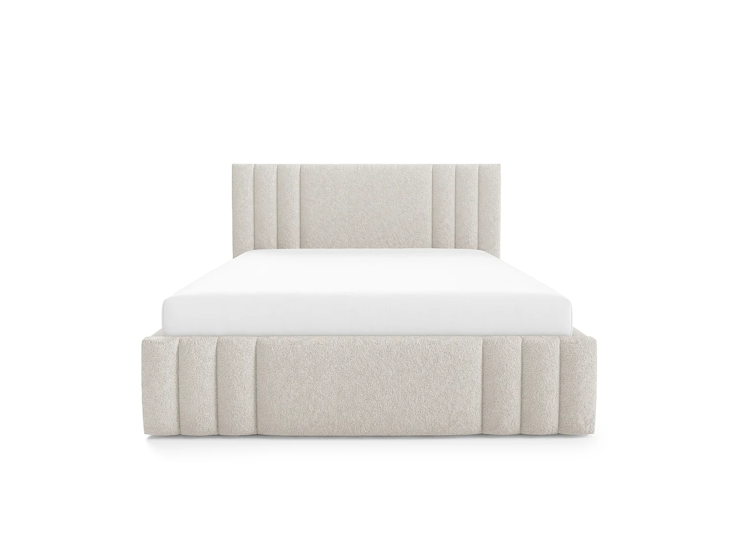 Gestoffeerd bed RIVIO met poten en opbergruimte 180x200,tweepersoonsbed,lattenbodem,boxspringlook,zonder matras,slaapkamer-Beige
