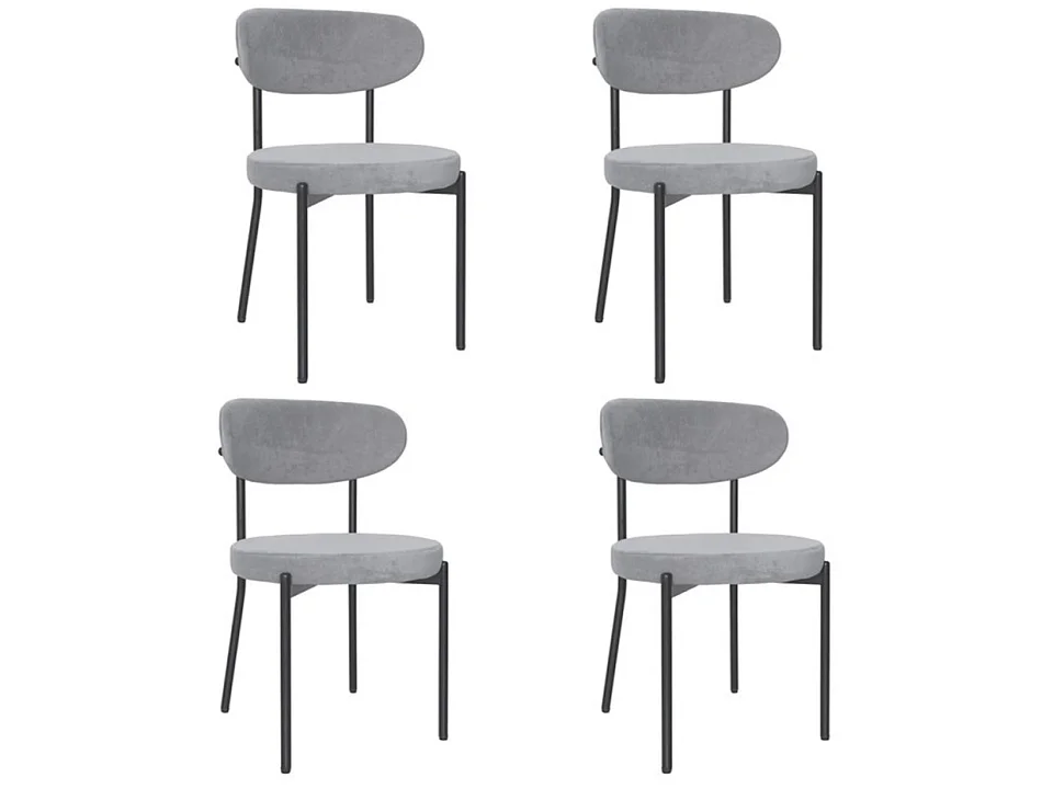 Modern Dining Table Set For 4 Dining Table With 4 Grey Velvet Chairs For Dining Room Furniture